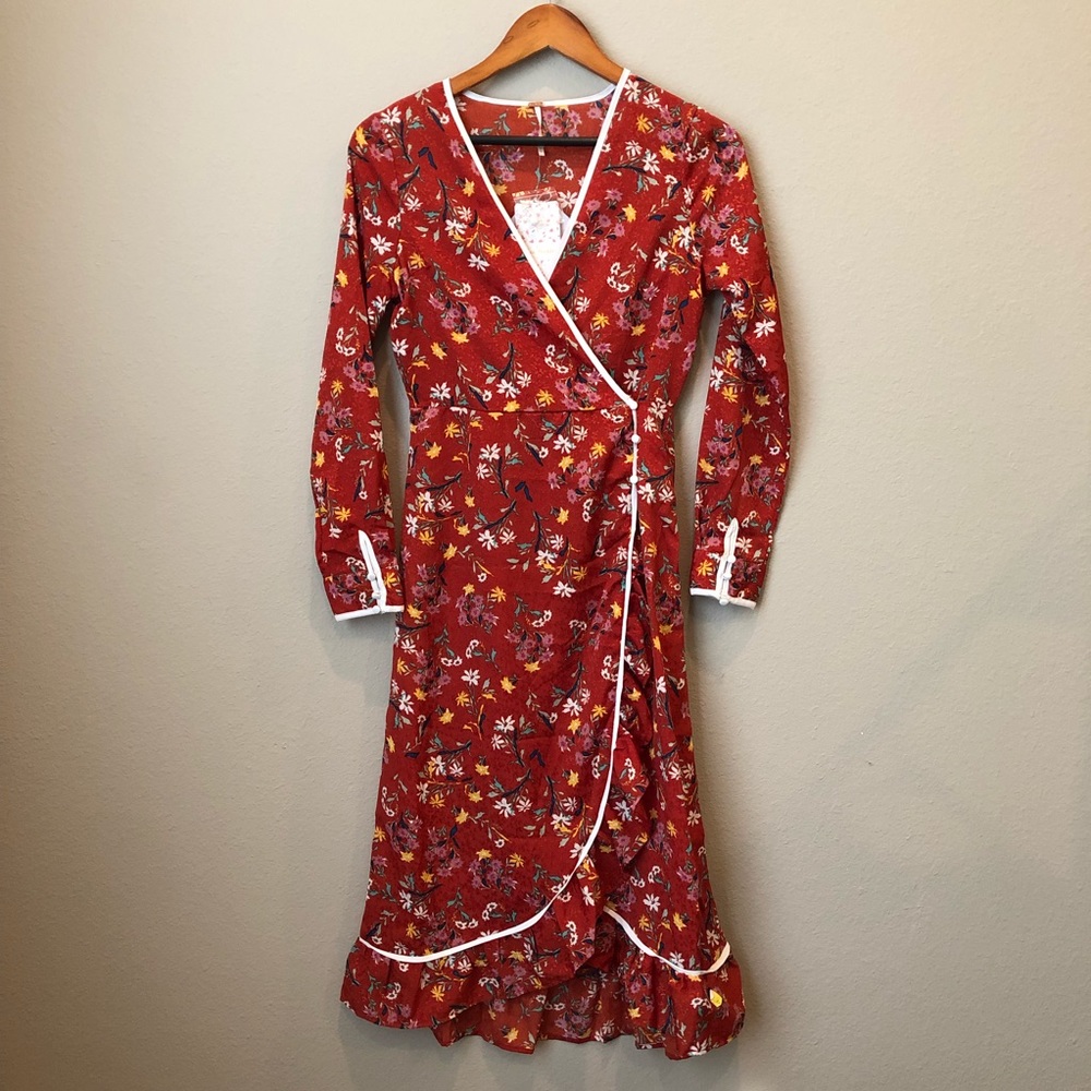 Free People Floral Wrap Dress